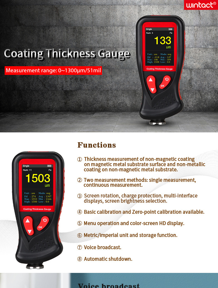 GT230 Digital Film Coating Thickness Gauge Meter Portable Car Paint ...
