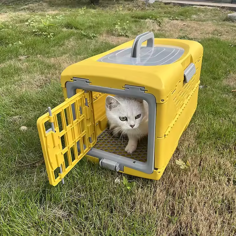 Pet Wholesale of portable foldable cat dog cages outdoor breathable space capsule pet aviation box