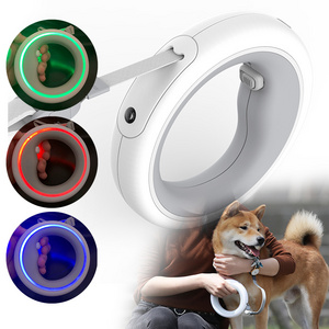 2022 Upgraded Dog Leads Rope Smart Dog Leash Hands Free Anti-shock Walking LED Light Retractable UFO Pet Leash