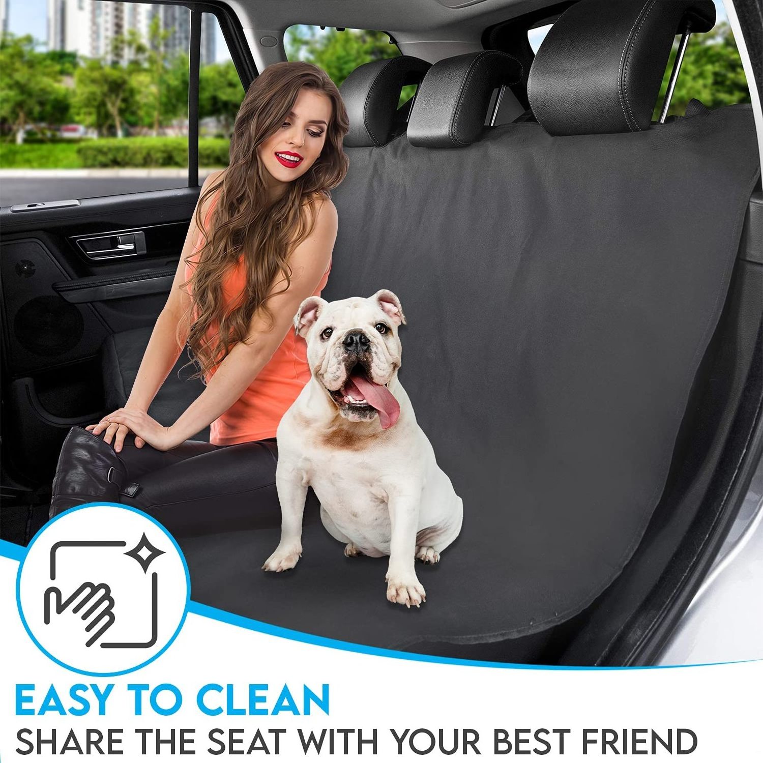 Amazons Best Sellers 100% Waterproof Foldable Non-Slip Padded Hammock Rear Back Seat Mat Custom Pet Dog Car Seat Cover For Car