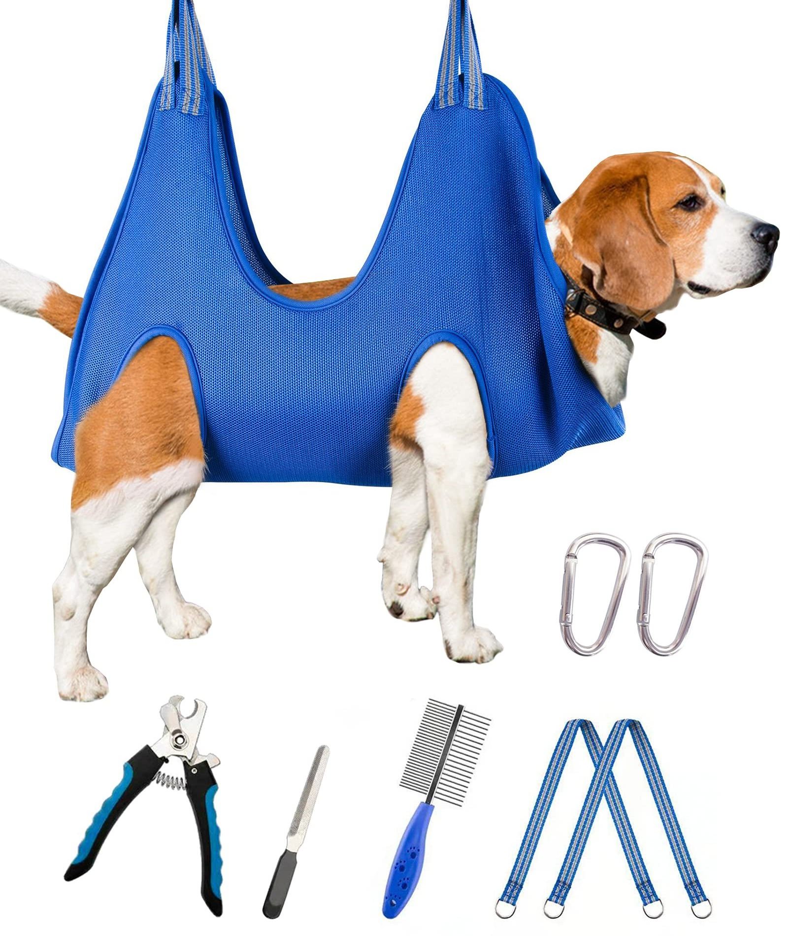 New Pattern Harness 10 In 1 Dog Pet Grooming Hammock With Nail Trimmer Breathable Dog Restraint Bag for Dogs Cats