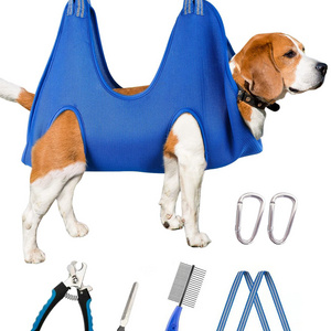 New Pattern Harness 10 In 1 Dog Pet Grooming Hammock With Nail Trimmer Breathable Dog Restraint Bag for Dogs Cats