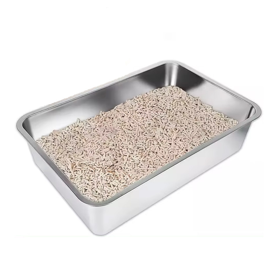 Metal Square Cat-Litter-Box Durable Liners Extra Heavy Duty Extra Large Portable Stainless Steel Cat Litter Box