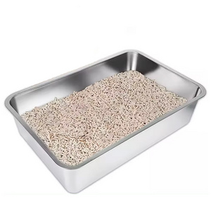 Metal Square Cat-Litter-Box Durable Liners Extra Heavy Duty Extra Large Portable Stainless Steel Cat Litter Box