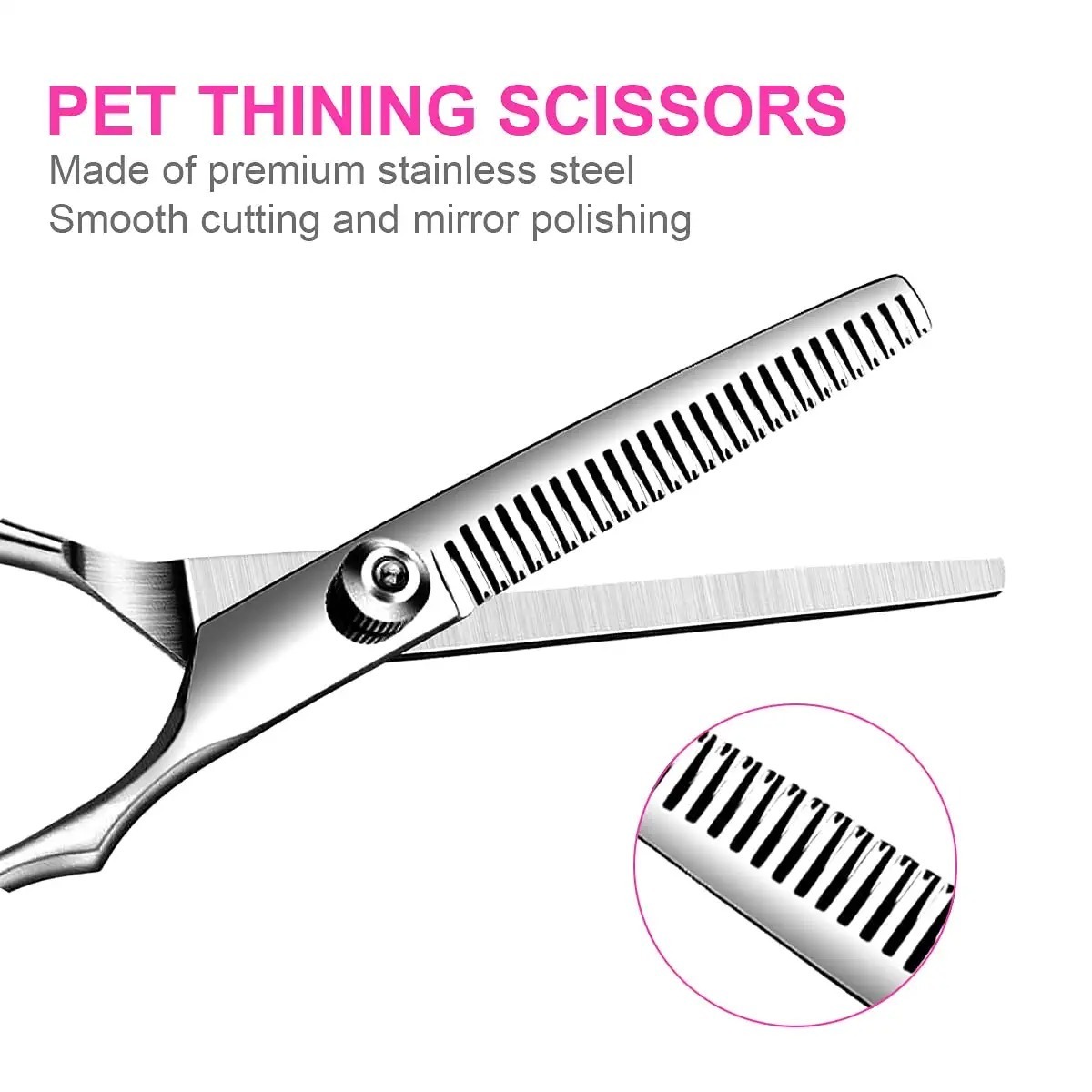 Pet Scissors Set Stainless Steel Straight Scissors Thinning Shears Dog Grooming Scissors Professional Dog Grooming Shears Set