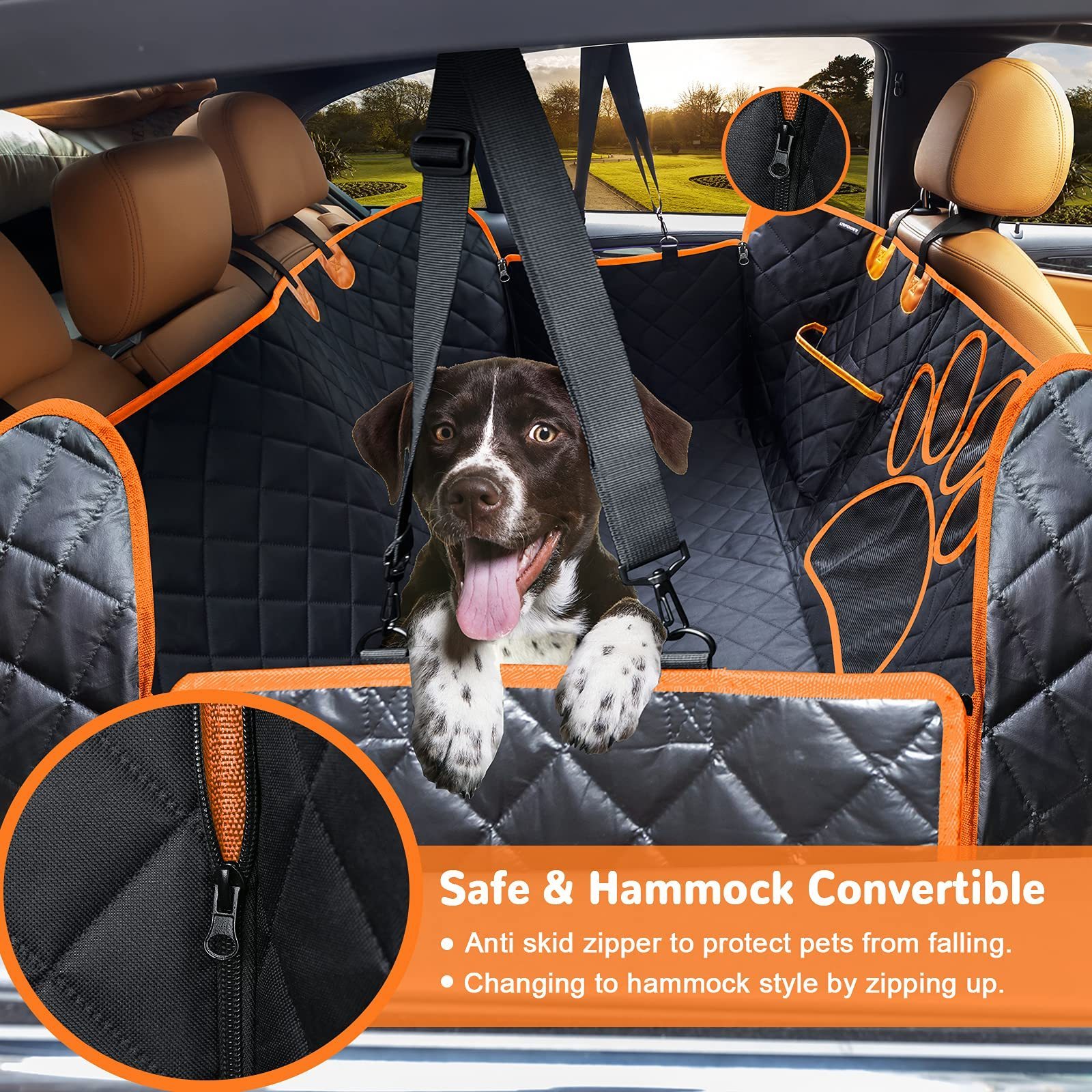 Petdom 100% Waterproof Dog Car Hammock with Visual Mesh Window Eco-friendly Pet Dog Car Seat Covers For Car Pet Backseat Cover