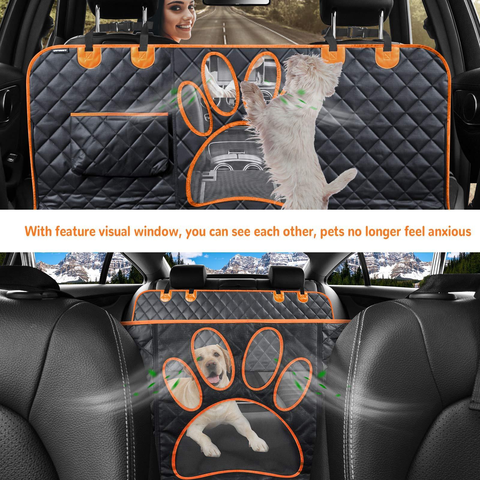 Petdom 100% Waterproof Dog Car Hammock with Visual Mesh Window Eco-friendly Pet Dog Car Seat Covers For Car Pet Backseat Cover