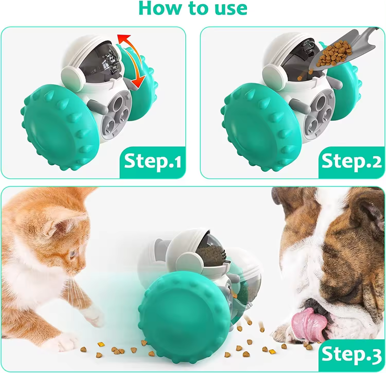 Petdom Puzzle Slow leak Feeder Toys for Dogs Fun Multifunction Interactive Chase Dog Cat Toys Pet Leaky Food Indoor Outdoor Toy