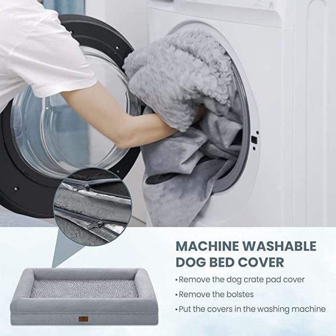 Dog Beds for Extra Large Dogs Orthopedic Washable Dog Bed with [Removable Bolster]