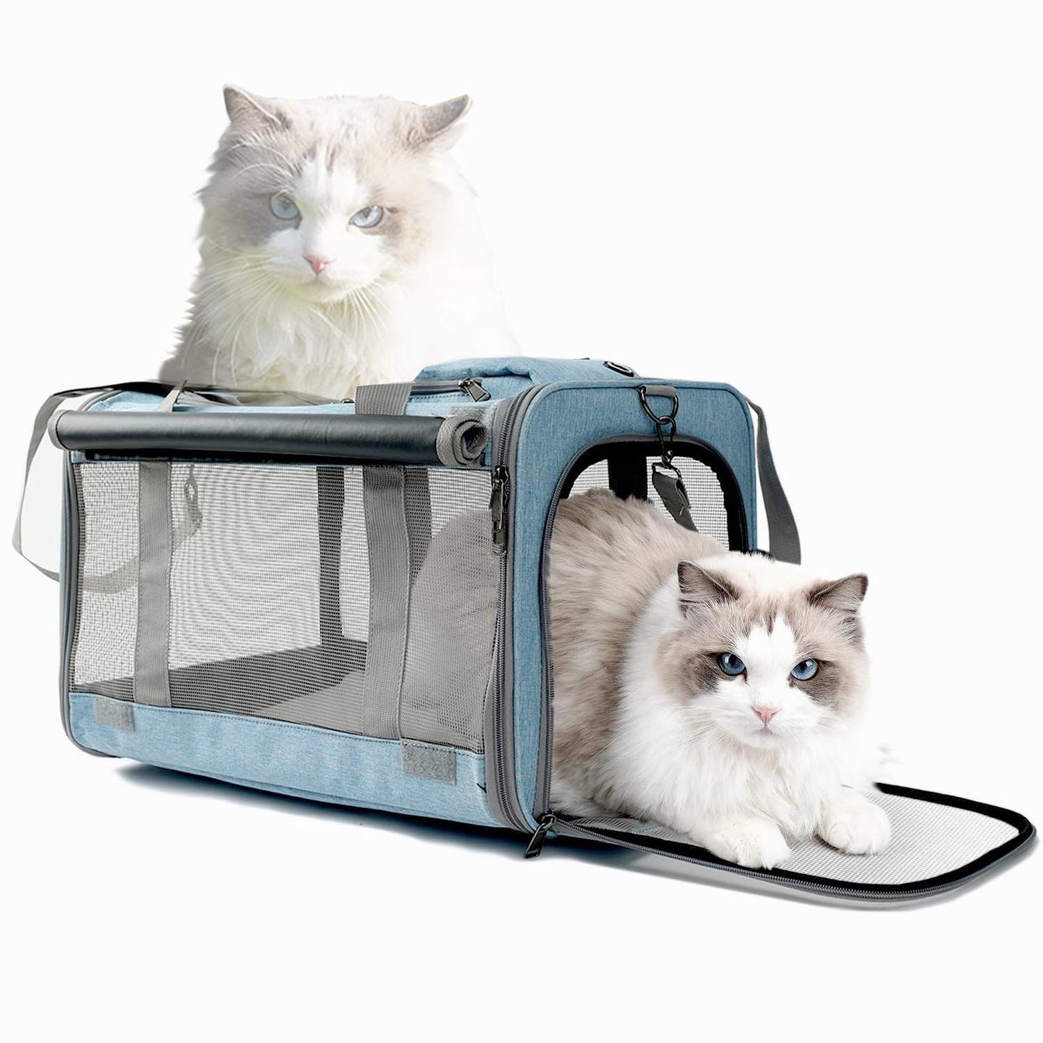 Pet Carrier for Cats & Dogs Soft Sided Travel Carrier Top Load Collapsible Carrier Bag Sturdy Transport Long Trips