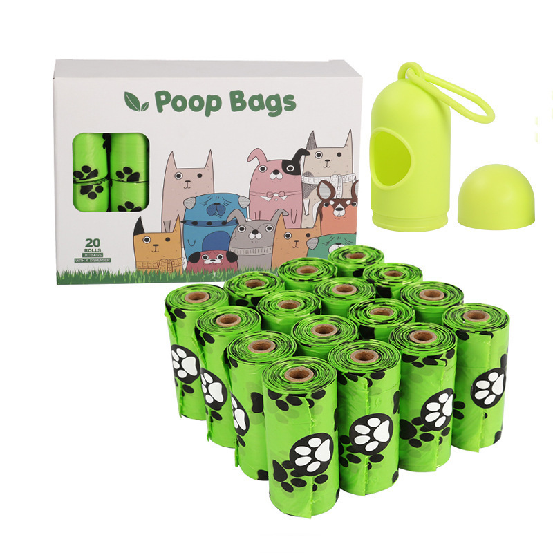 Custom Logo Printed Dog Cornstarch Eco Friendly Biodegradable Compostable Poo Waste Bags For Pet Dogs Poop Bags