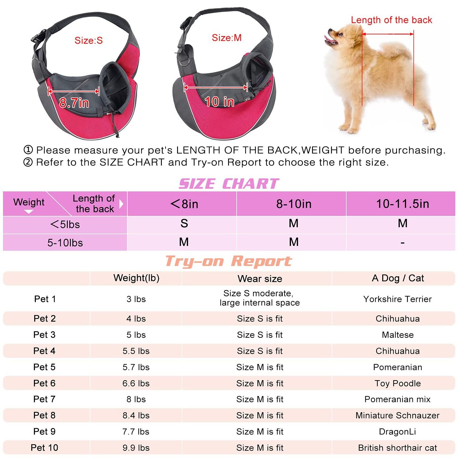 Petdom Waterproof Dog Poop Bag Pet Sling Carrier Sling Carrier For Dogs Cats Adjustable Strap Mesh Hand Free Dog Satchel Carrier