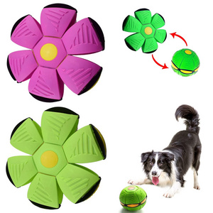 Petdom Wholesale Magic Ufo Deformation Dog Toy Ball Magic Flying Saucer Magic Ball Pet Flying Saucer Ball