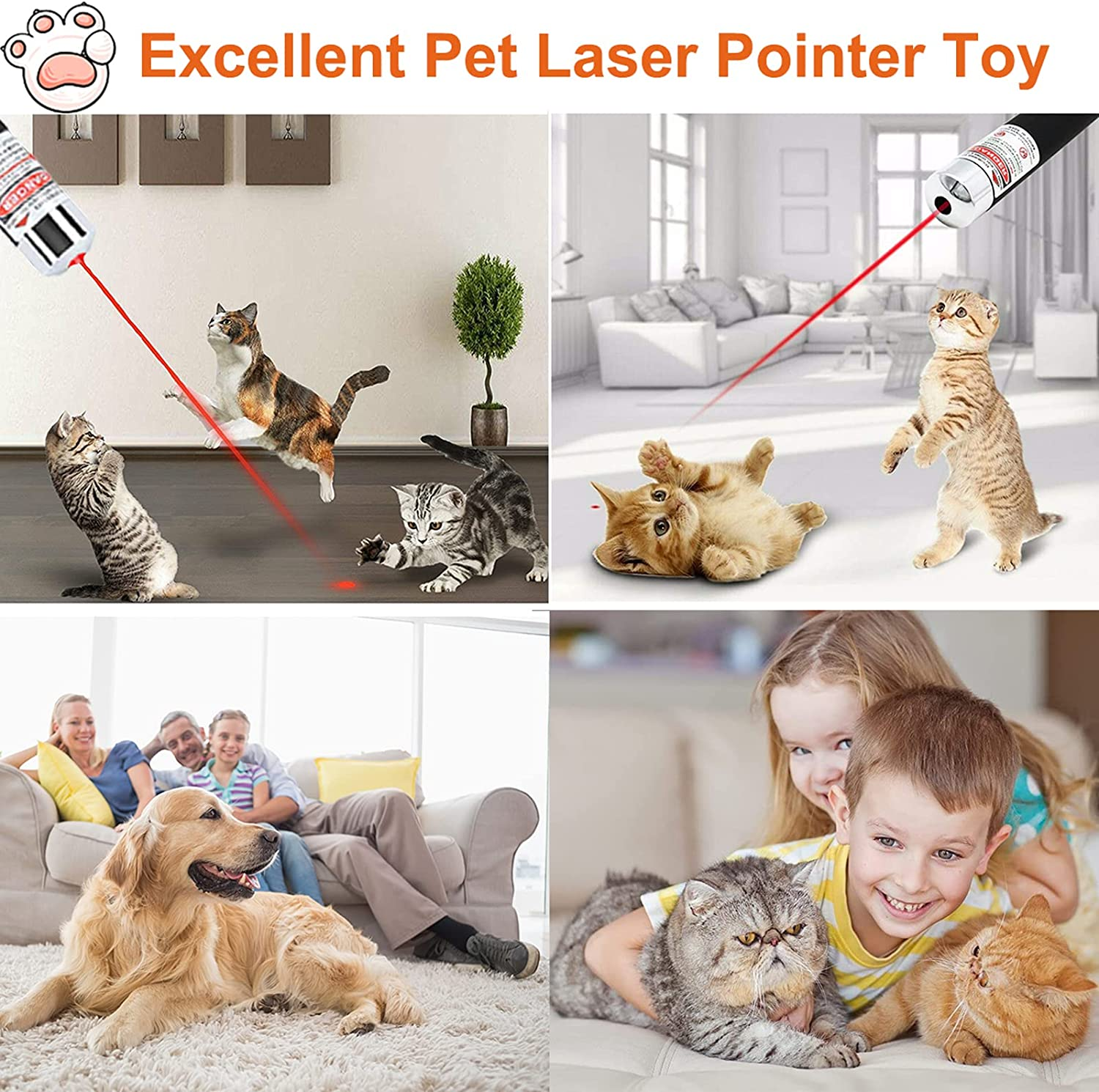 Petdom High Power Laser Light Pen Playing Training Chaser Interactive Cat Toys for Indoor Cats Dogs Pet Pointer Toys Sustainable