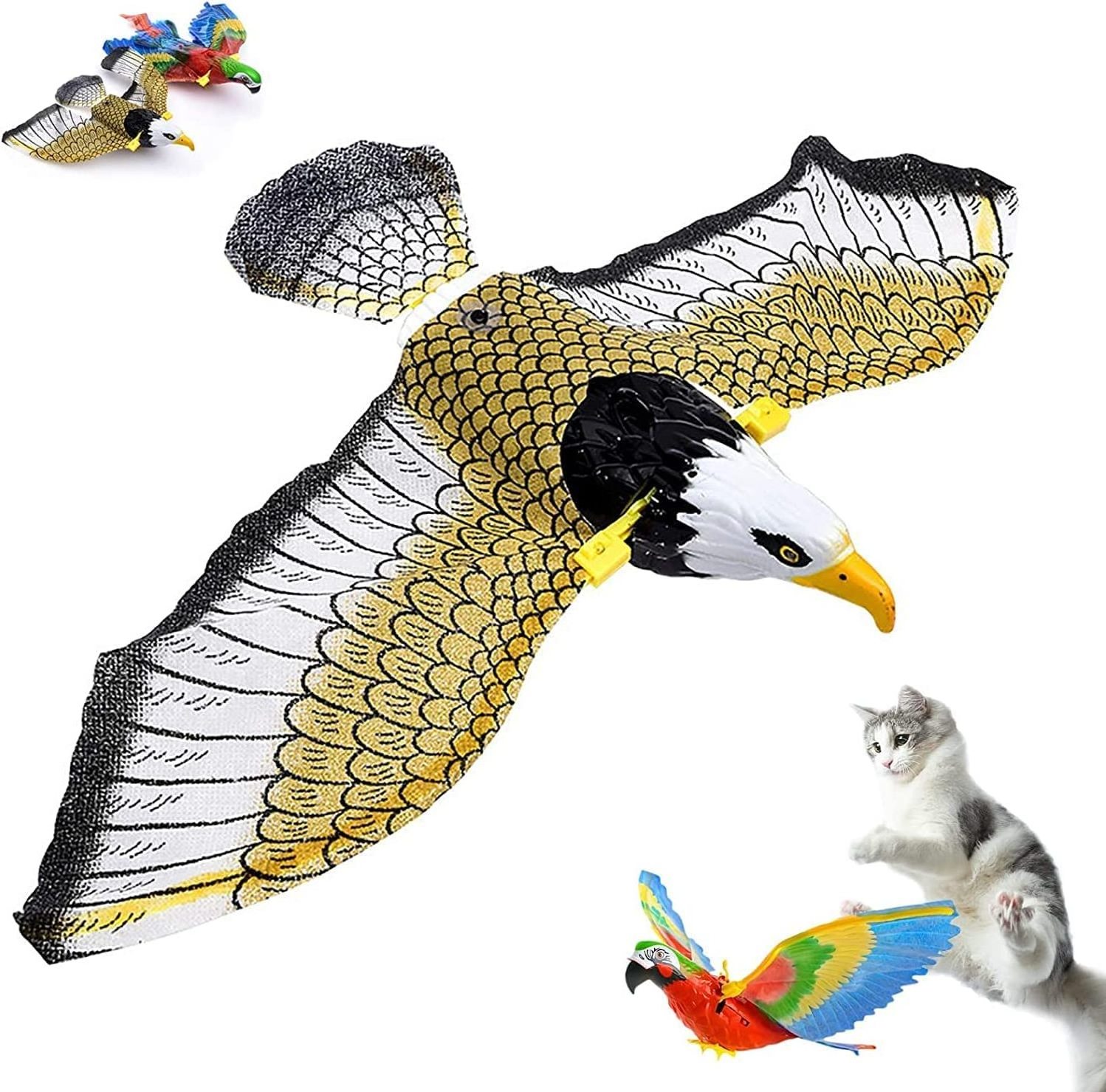 Petdom Hanging Eagle Flying Teasering Play Kitten Dog Toys Animals Cat Accessories Supplies Simulation Bird Cat Interactive Toys