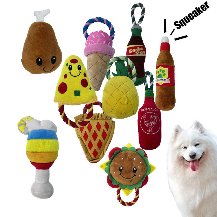 Petdom Wholesale OEM Stuffed Soft Plush Dog Toy Bulk Pet Dog Squeaky Plush Toys Pack Cute Puppy Dog Toys Plush Set Bundle