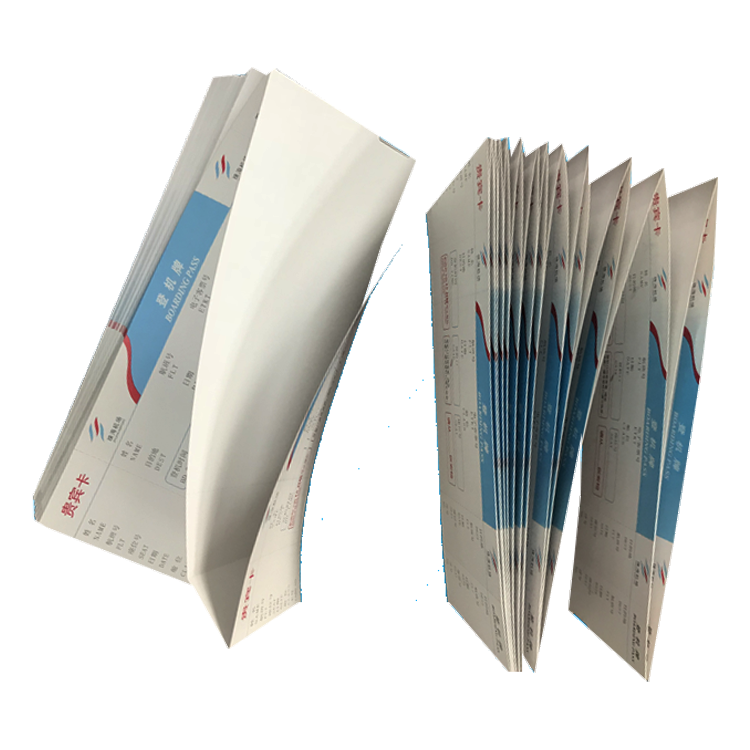 Factory price cheap customized airline ticket thermal paper boarding pass printer paper