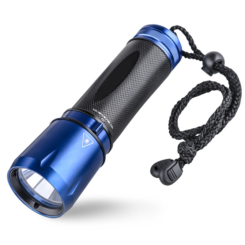 Waterproof Tactical Flashlight Rechargeable Flashlights Camping LED Diving Flashlight IP68 Aviation Aluminum 10 18650 Blue DC 6V