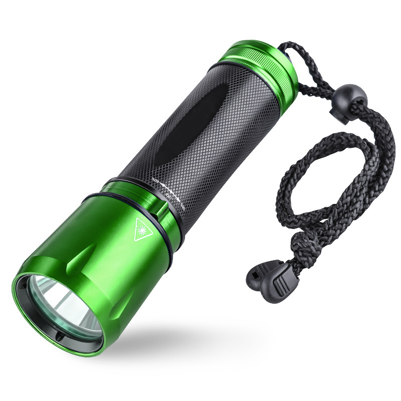 Waterproof Tactical Flashlight Rechargeable Flashlights Camping LED Diving Flashlight IP68 Aviation Aluminum 10 18650 Blue DC 6V