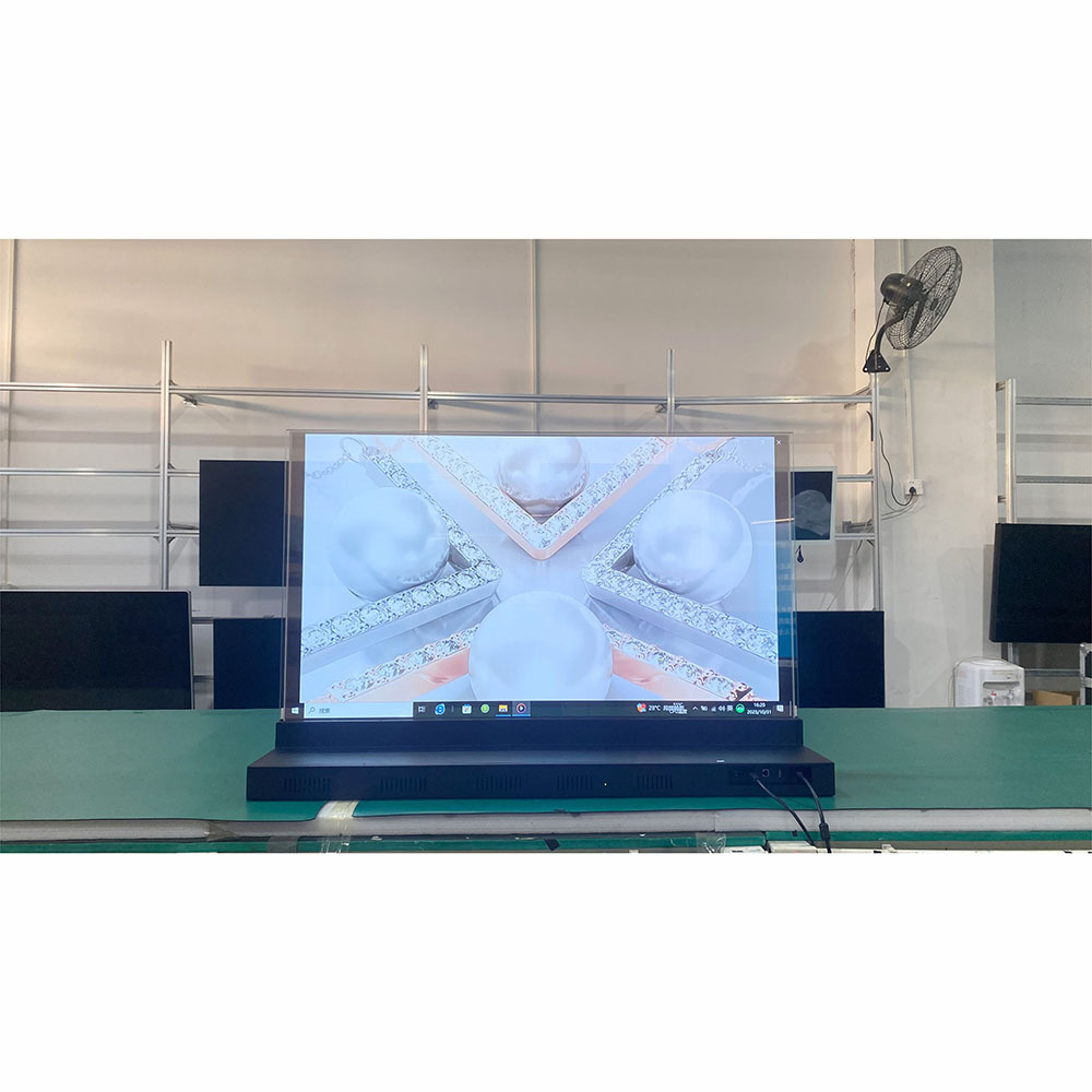 30 inch vertical OLED transparent advertising screen commercial display