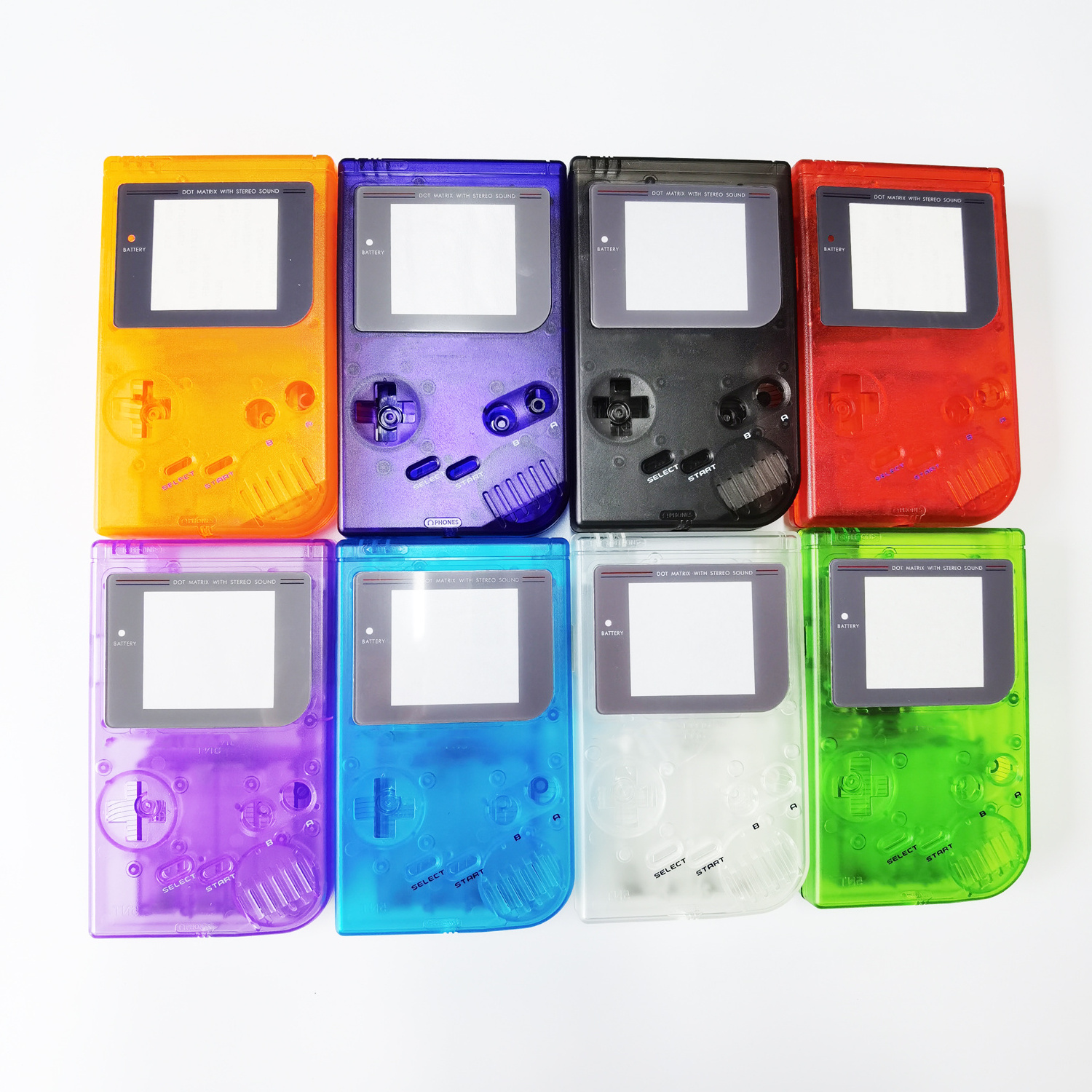 Full Housing Shell Case Cover for Nintendo Gameboy Classic 1989 GB DMG Console transparent color