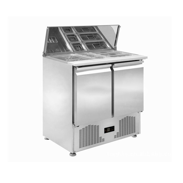 Hot selling supermarket island freezer commercial island freezer refrigeration with curved glass door for frozen food