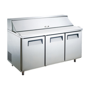 Top Saladette Refrigeration Sandwich Prep Tables Salad Fridge Bar Equip Salad Pizza Counter Refrigerator Display