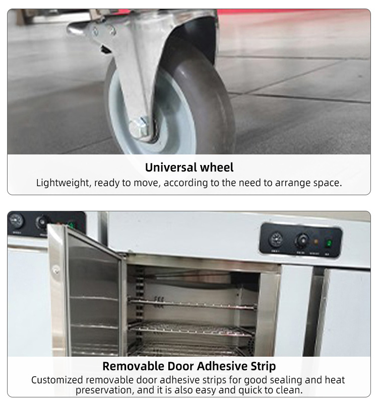 Commercial Mobile Insulated Food Cabinet Trolley Stainless Steel Restaurant Banquet Cart Banquet Dining Car Food Warmer Cart