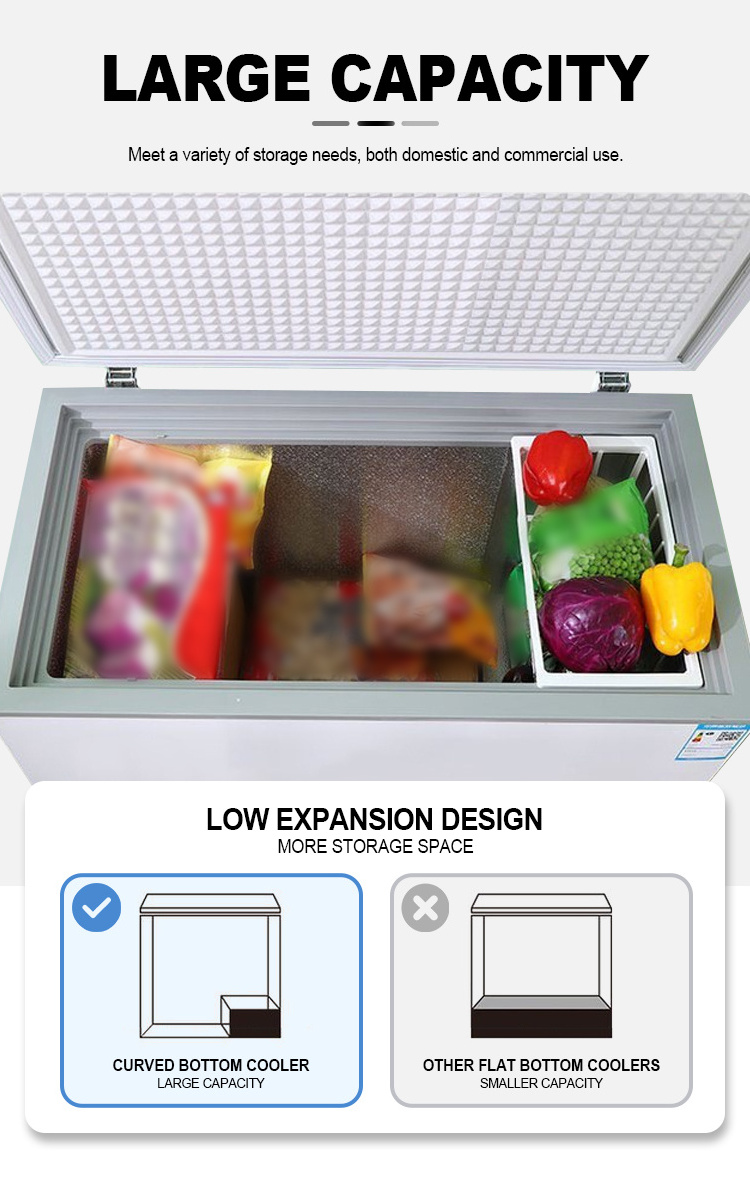 Commercial Supermarket commercial chest freezer Chest Deep Showcase Freezer Top Open Single Door freezer