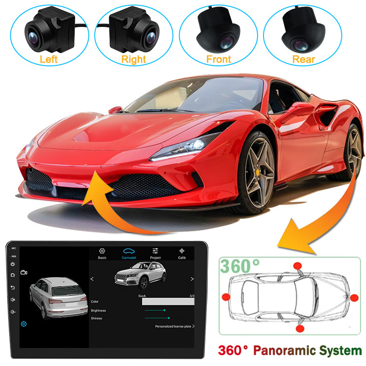 panoramic camera fish eye 360 degree bird view panoramic navigation 9inch android parking monitoring car player