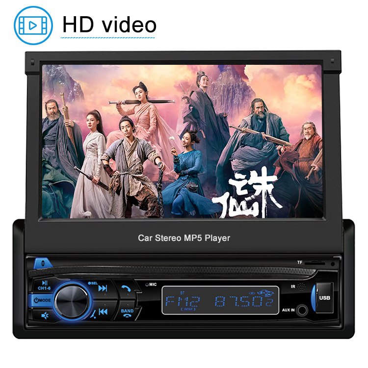 7inch auto retractable car player 1din car tv lcd mp5 player rearview mirror car video monitor