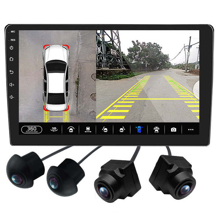 panoramic camera fish eye 360 degree bird view panoramic navigation 9inch android parking monitoring car player