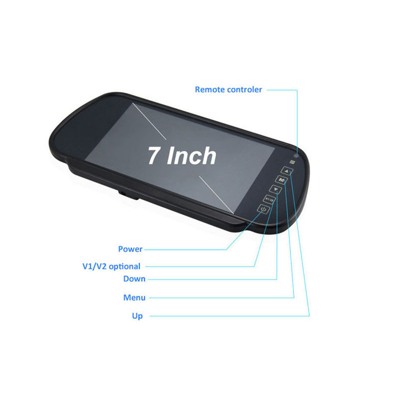 7 inch widescreen car MP5 rearview monitor mirror with touch button