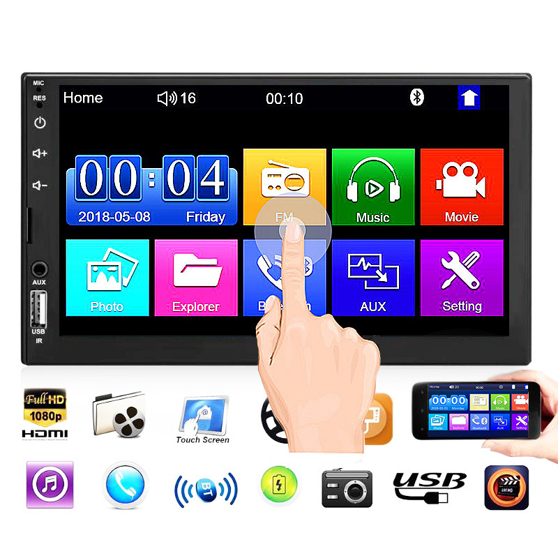 7 inch double din stereo car monitor radio android digital car dvd player