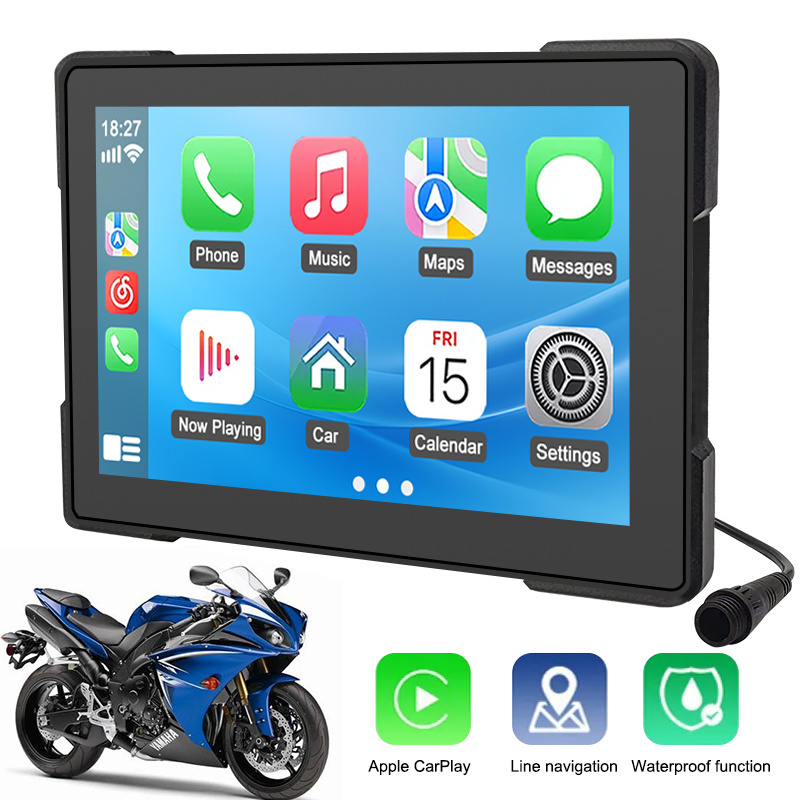 5inch motorcycle portable wireless carplay navigations display IPX7 waterproof motor car player