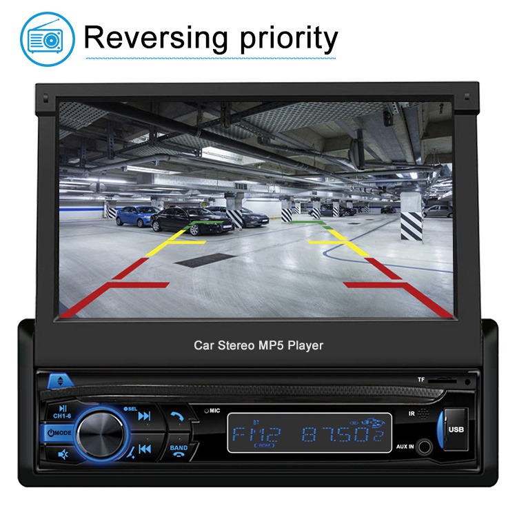 7inch auto retractable car player 1din car tv lcd mp5 player rearview mirror car video monitor