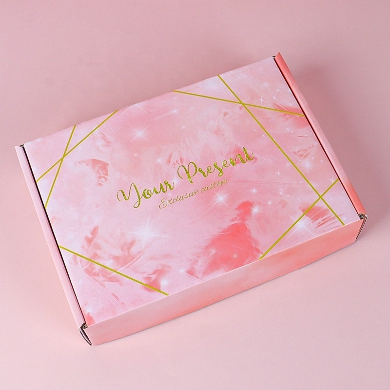 China Manufacturer Wholesale Clothing Shoe Cosmetic Corrugated Shipping Box Custom Pink Printed Mailer Box With Your Logo