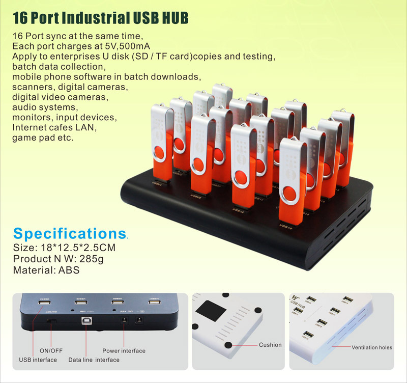 OEM 16 Port USB PCB Board