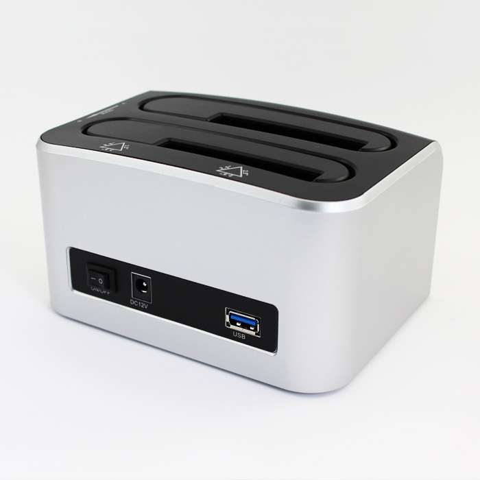 New product 2.5 sata HDD docking station for both 2.5 and 3.5 dual bay USB3.0 dock case