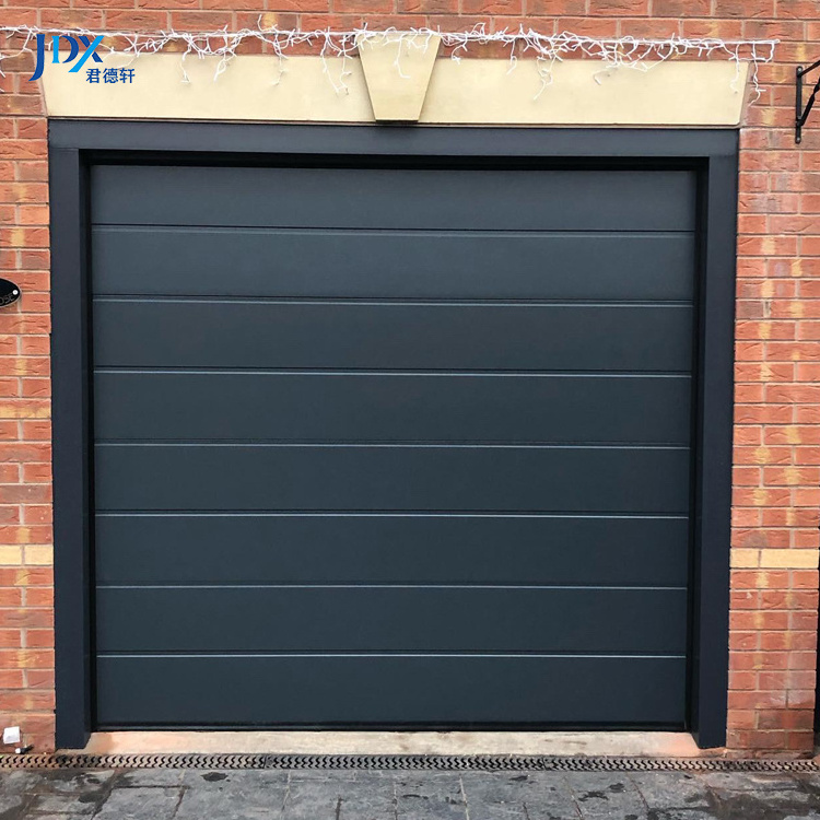 Competitive Price Vertical Bifold Garage Doors Galvanized Steel Black Garage Door 8x7 Panel Overhead Garage Door 250 215