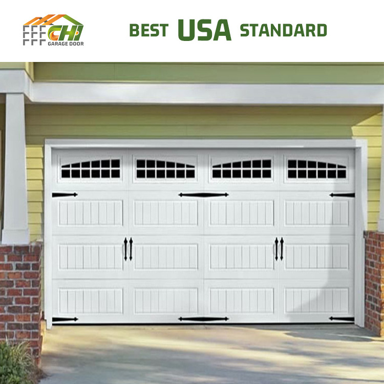 Competitive Price Vertical Bifold Garage Doors Galvanized Steel Black Garage Door 8x7 Panel Overhead Garage Door 250 215