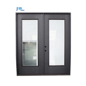 64x80 Fangda Fiberglass Double Entry Door Slabs Security Shower Single Exterior Fiberglass Slab Door with Window for Bathrooms