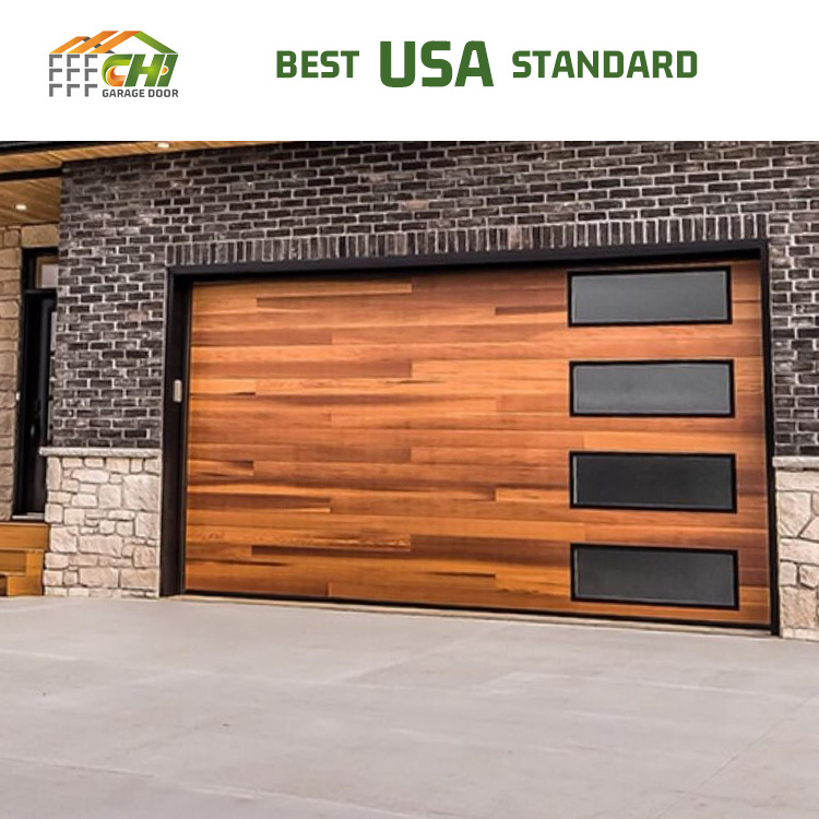 Design Remote Control Overhead Garage Door 5 Panels 12x7 Automatic Sectional Garage Door Prices