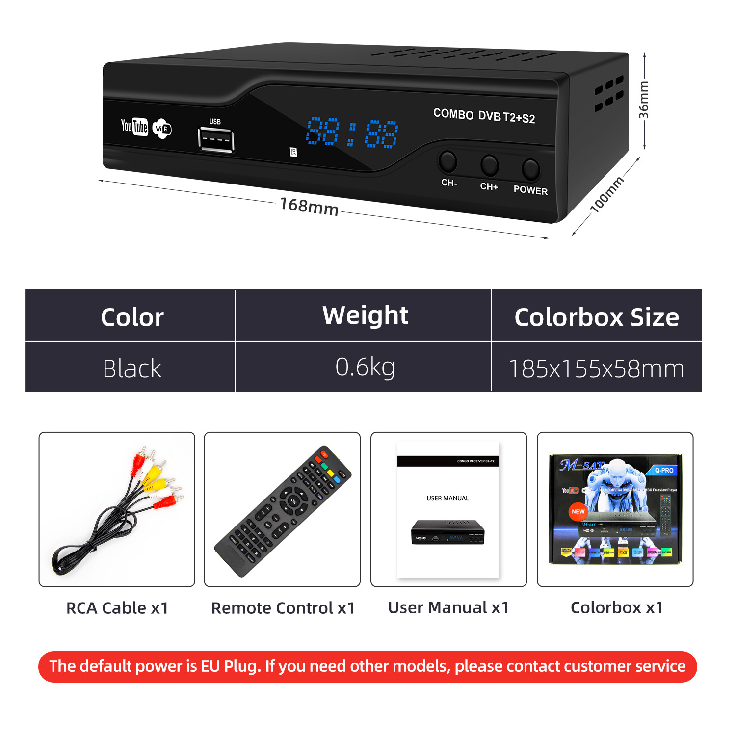 Combo DVB T2 1080P H.265 Decoder Satellite TV  Receiver Satellite DVB T2 Combo Set Top Box DVB S2/T2 Twin Tuner TV