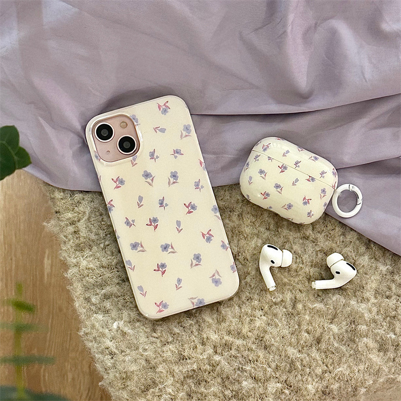 Flower Mobile Phone Case With Earphone Case For Airpods Pro2 3 iPhone 15 Max 14 13 11 12 plus Case Set Custom Design