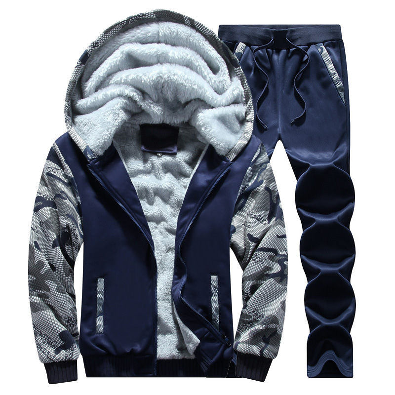 Custom Logo Designer Men's Winter Sports Wear Breathable Cotton Sweatsuit Set for Men XXL & M Size Fleece Jogging Sports Suit