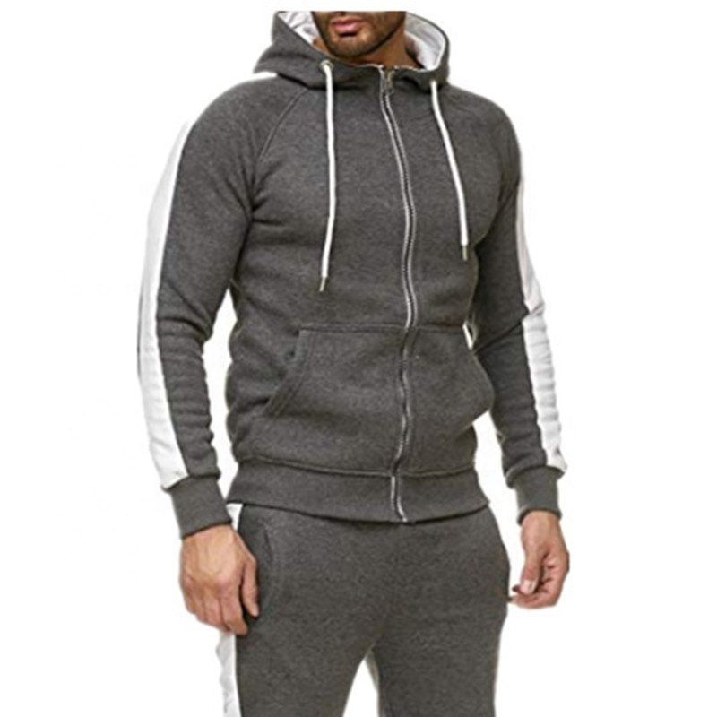 Custom men sweatsuit set tracksuit jogging sweatsuit men's casual zipper hoodies sportswear tracksuit