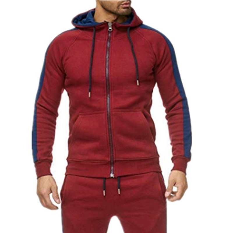 Custom men sweatsuit set tracksuit jogging sweatsuit men's casual zipper hoodies sportswear tracksuit