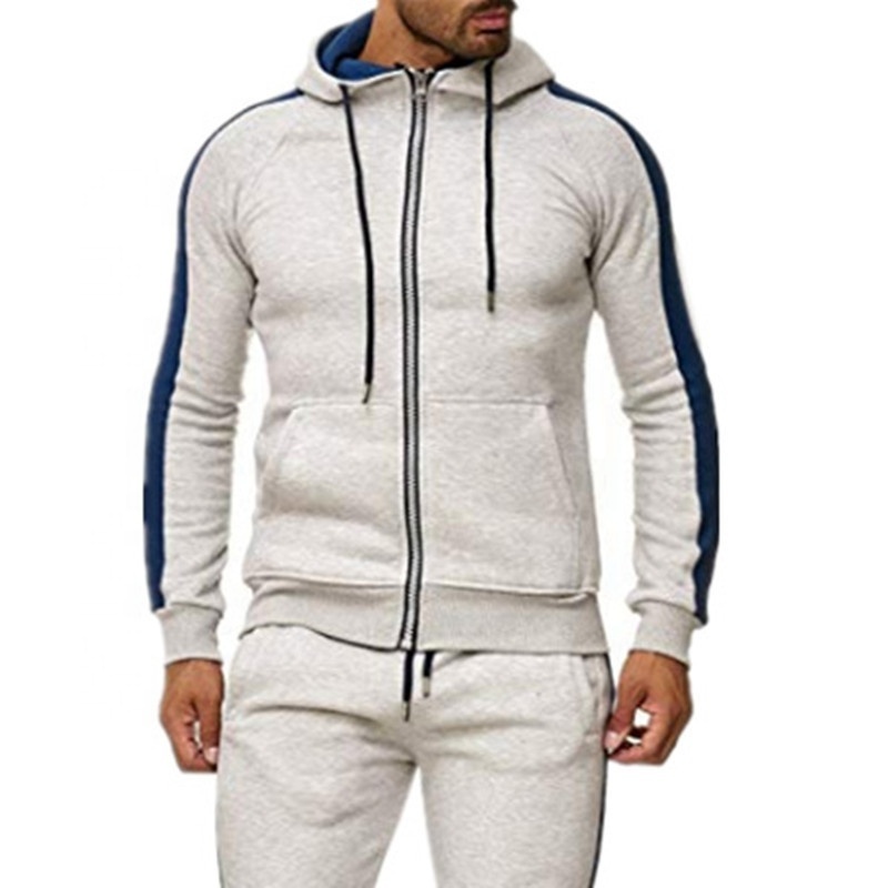 Custom men sweatsuit set tracksuit jogging sweatsuit men's casual zipper hoodies sportswear tracksuit