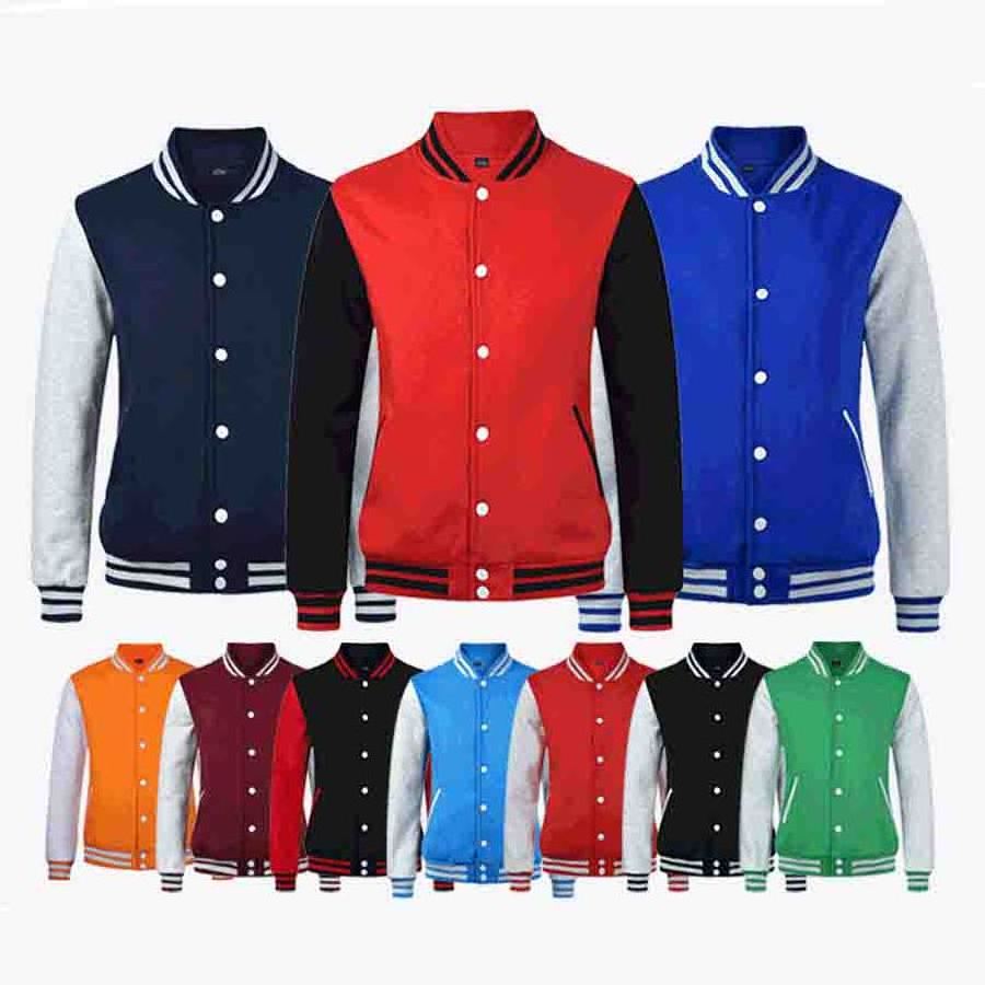 High Quality Blank Men Winter Fleece Baseball Jacket Custom Logo Varsity Letterman Jacket